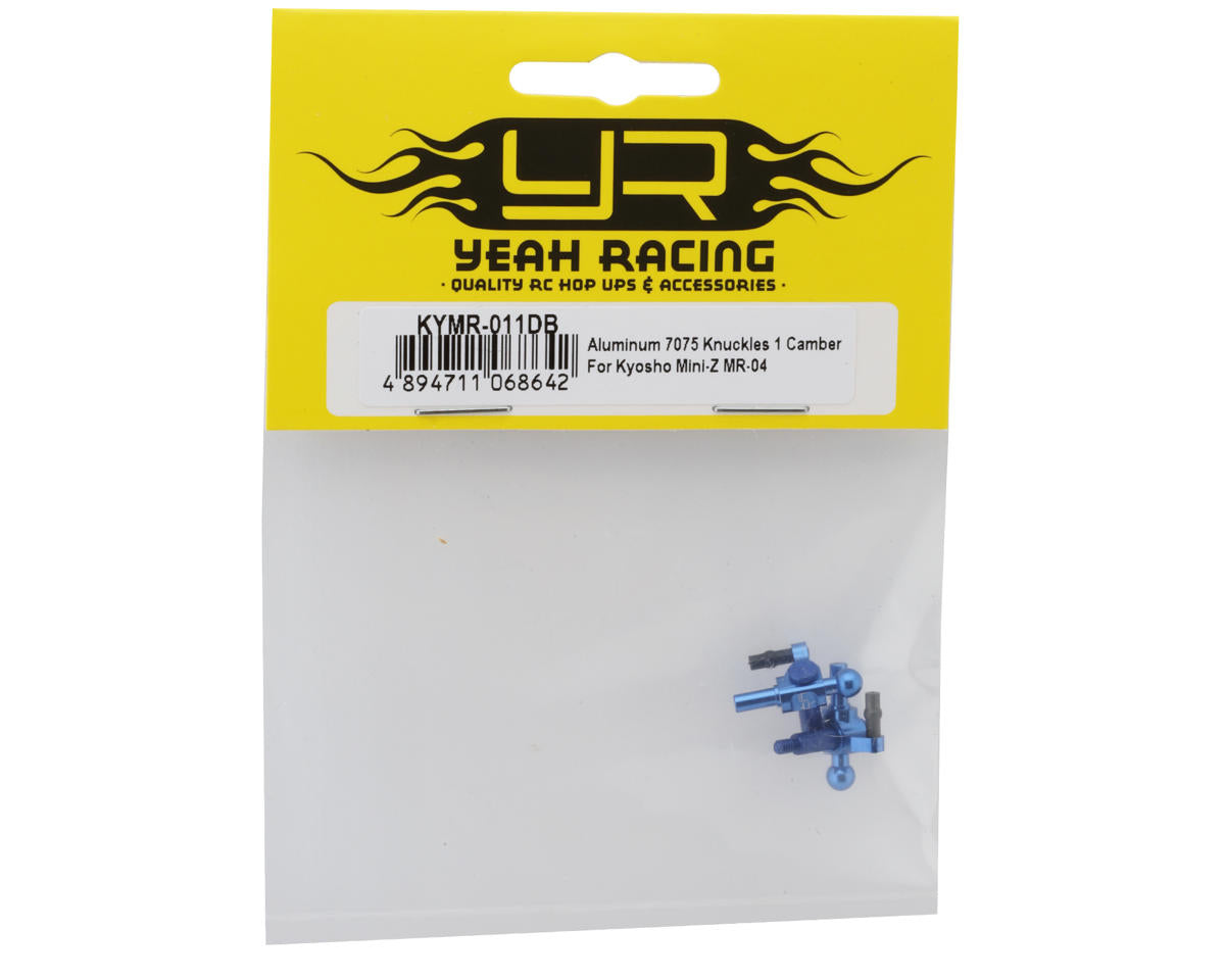 Yeah Racing Kyosho Mini-Z Aluminum Steering Knuckles (Blue) (2) (+1 Camber)