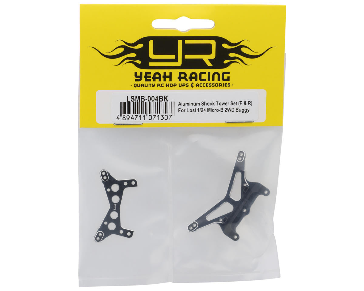 Yeah Racing Losi® Micro-B Front & Rear Aluminum Shock Tower Set (Black)