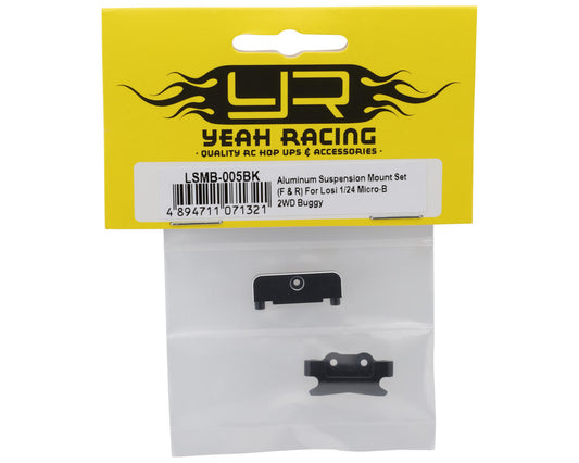 Yeah Racing Losi Micro-B Aluminum Suspension Mount Set (Black) (2)