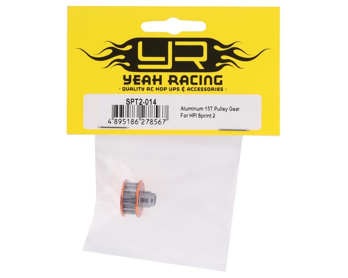Yeah Racing HPI Sprint 2 Aluminum 15T Pulley Gear (Orange)