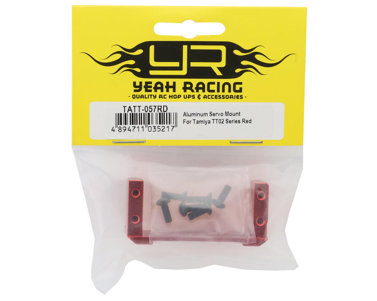 Yeah Racing Tamiya TT-02 CNC-Machined Aluminum Servo Mount (Red)