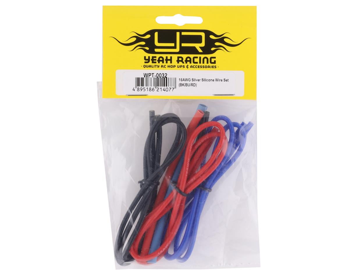 Yeah Racing Silicone Wire Set (Red, Black & Blue) (3) (1.9') (16AWG)