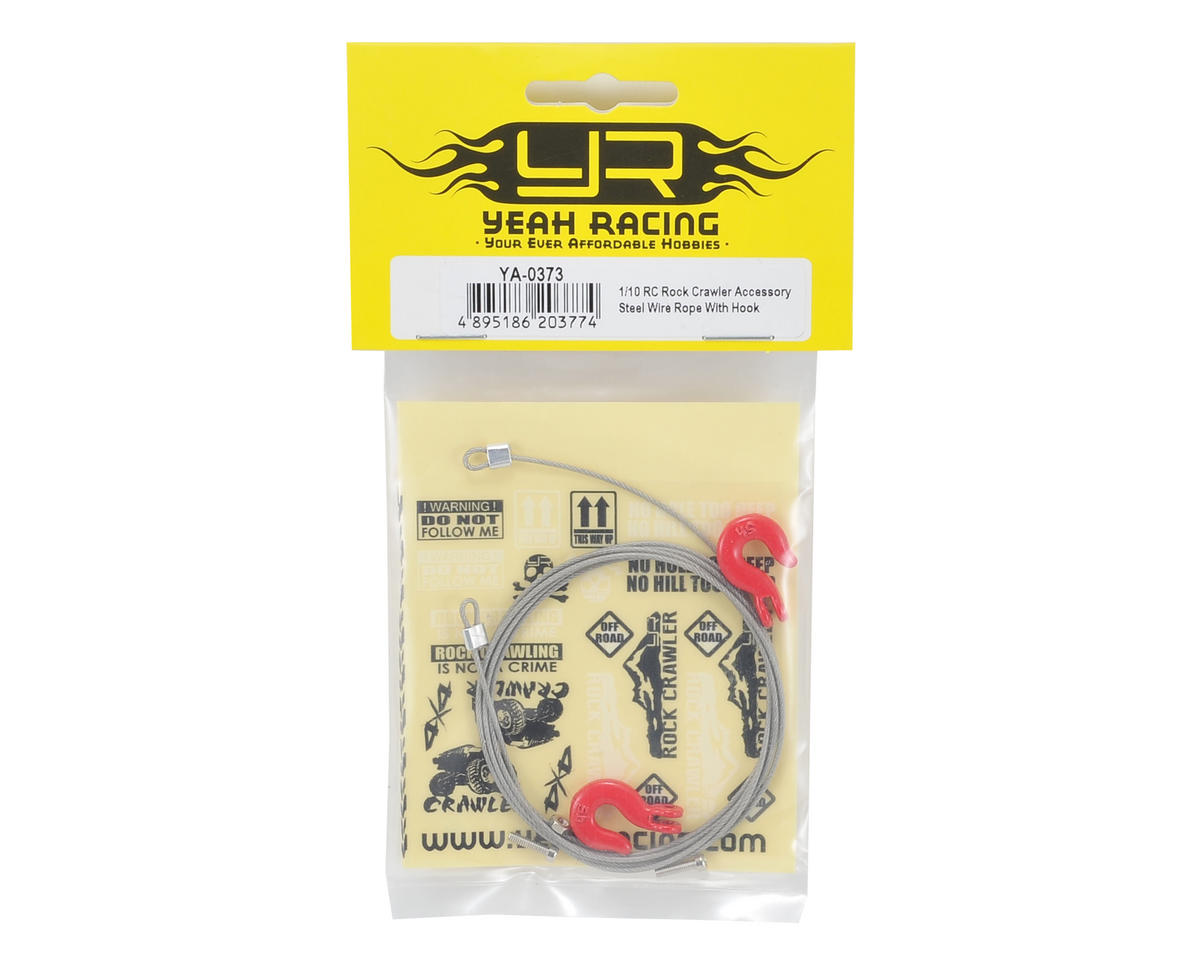Yeah Racing 1/10 Crawler Scale Steel Wire Rope Accessory w/Hooks
