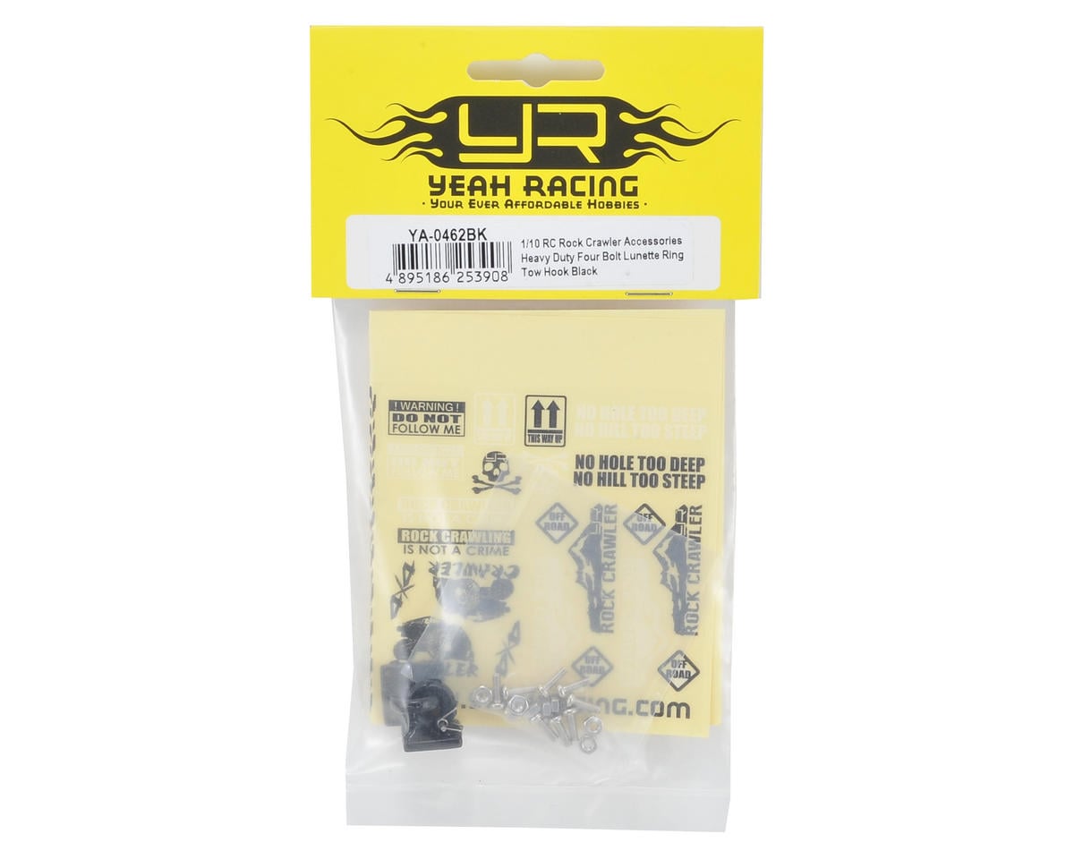 Yeah Racing Four Bolt Tow Ring (Black) (2)