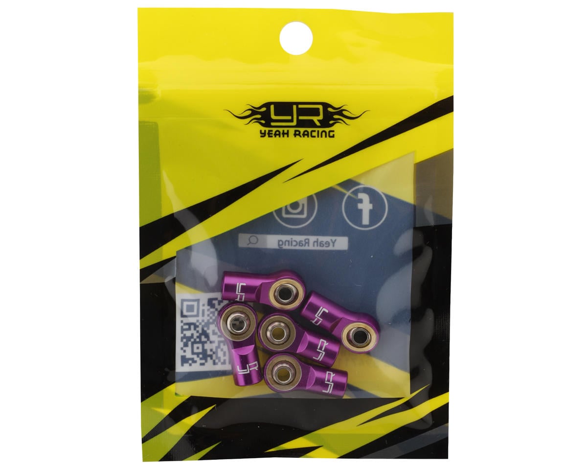 Yeah Racing 3mm Aluminum Threaded Rod Ends (Purple) (5) (Standard Thread)