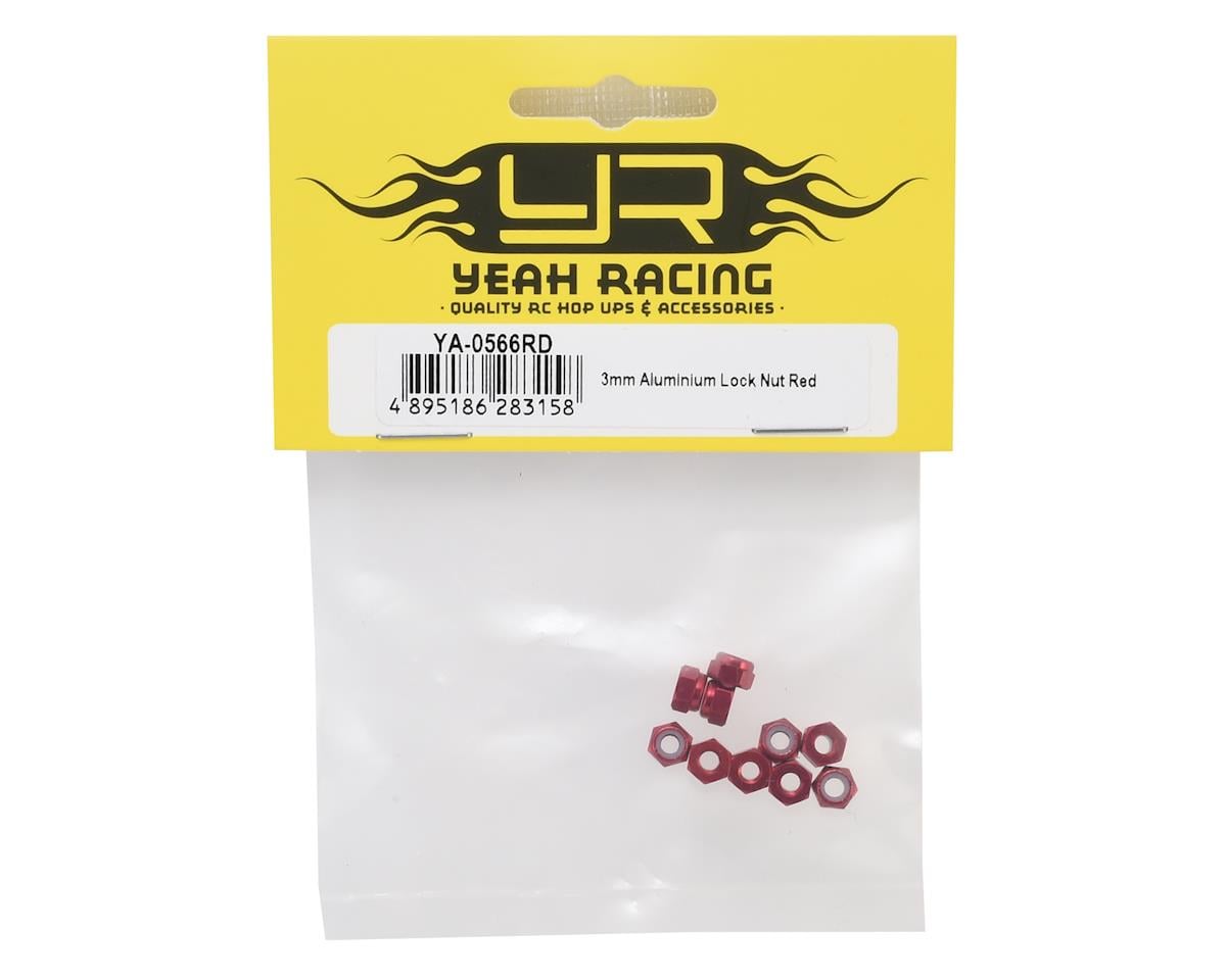 Yeah Racing 3mm Aluminum Lock Nut (10) (Red)