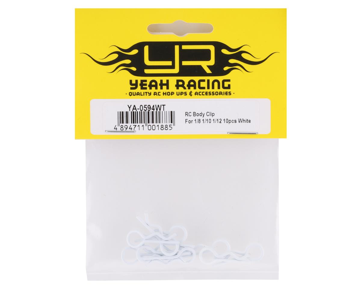Yeah Racing Body Clips (White) (10) (1/10 or 1/8 Scale)