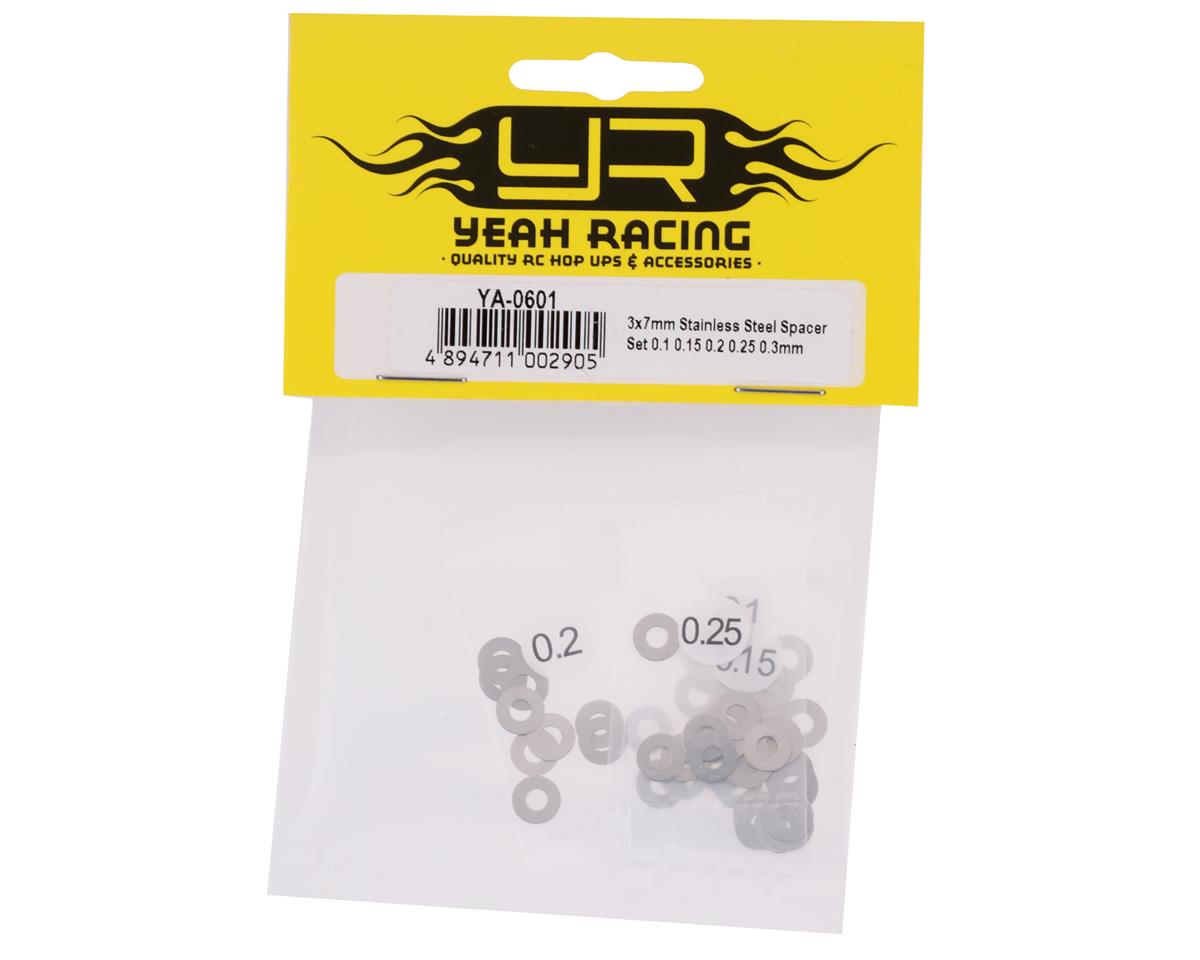 Yeah Racing 3x7mm Stainless Washer Shim Set (50) (0.1, 0.15, 0.2, 0.25, 0.3mm)