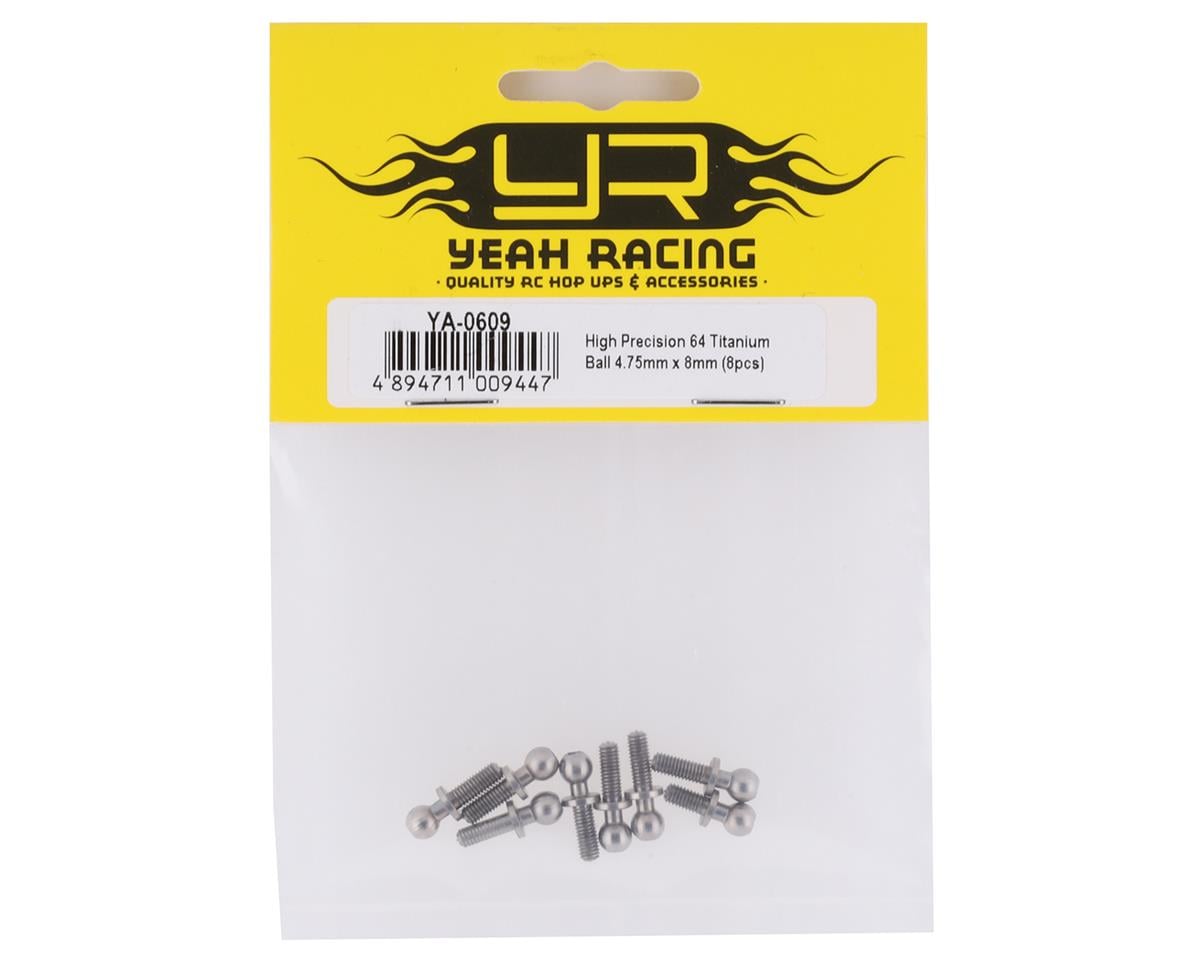 Yeah Racing 4.75x8mm Titanium Ball Studs (8)