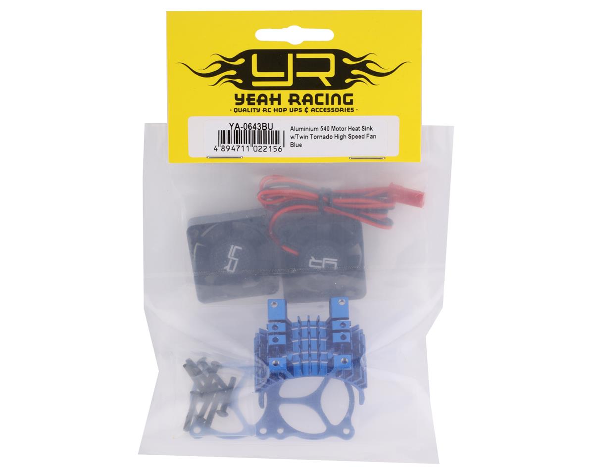 Yeah Racing Aluminum 540/550 Motor Heat Sink w/Twin Tornado Fans (Blue)