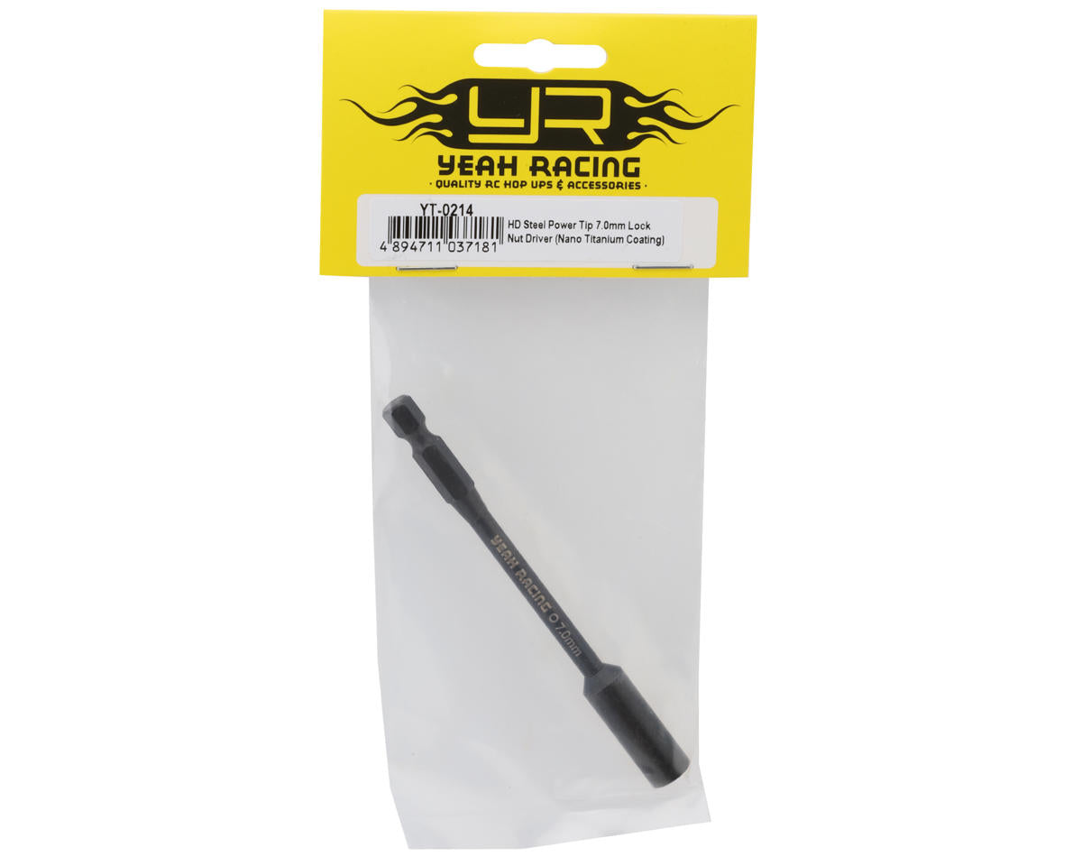 Yeah Racing HD Steel Power Tip Lock Nut Driver Bit (Nano Titanium Coating) (7mm)
