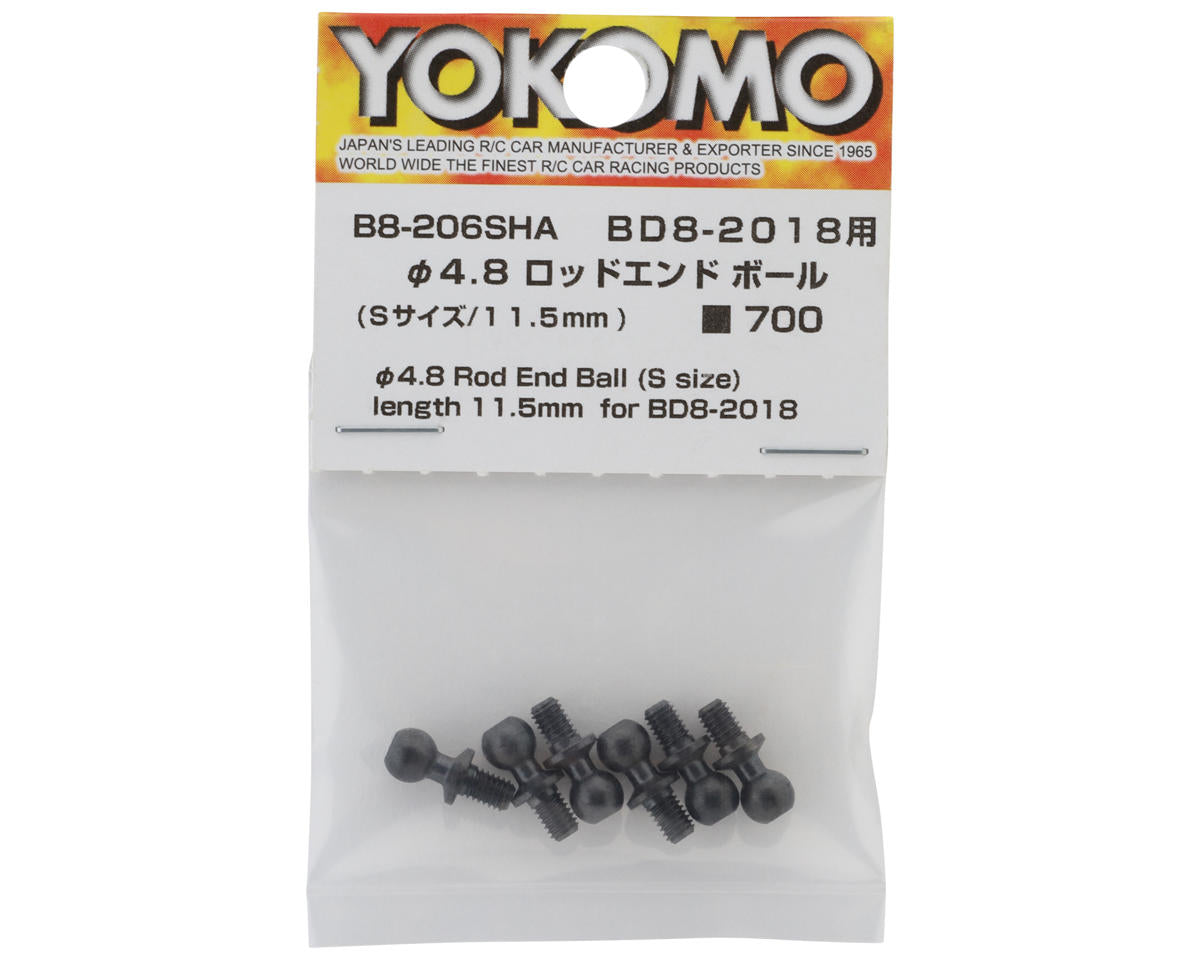 Yokomo MS1.0 4.8mm Ball Studs (6) (11.5mm)