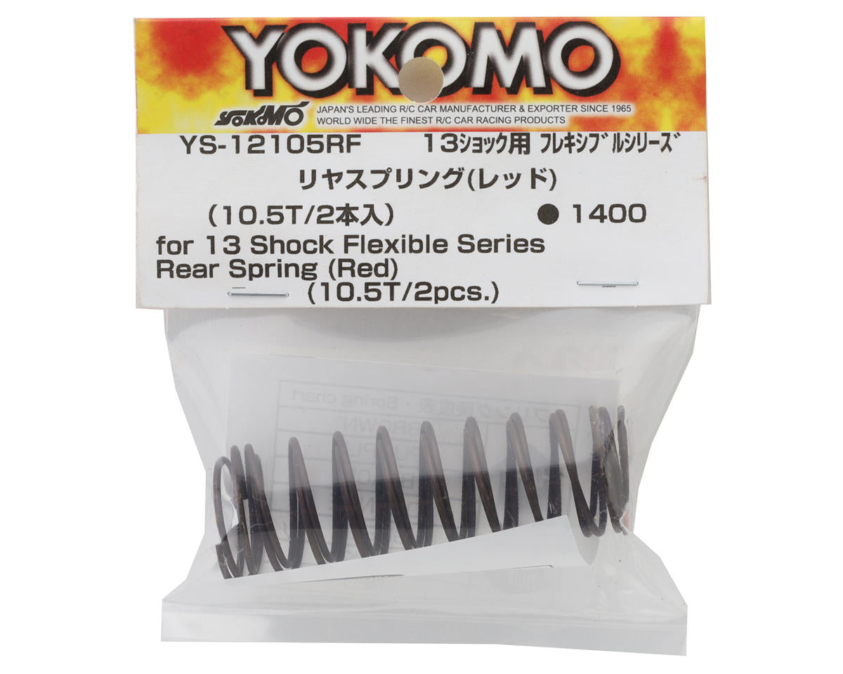 Yokomo Rear 13mm Shock Springs (Red/10.5T) (2)