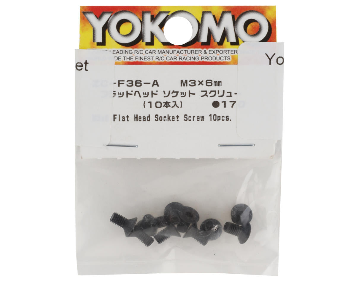 Yokomo 3x6mm Flat Head Socket Screws (10)