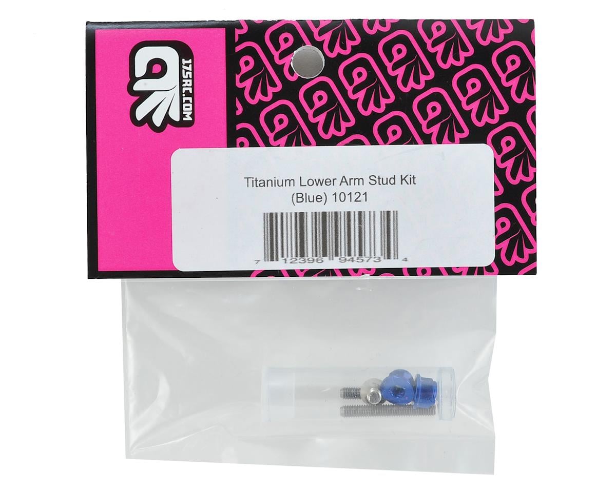175RC Titanium Lower Arm Stud Kit (Blue)