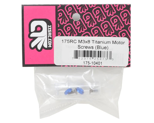 175RC 3x8mm Titanium Motor Screws (Blue)