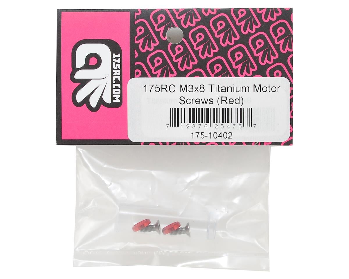 175RC 3x8mm Titanium Motor Screws (Red)