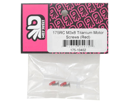 175RC 3x8mm Titanium Motor Screws (Red)