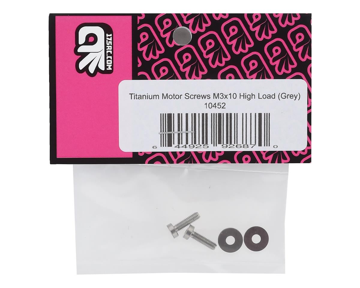 175RC 3x10mm "High Load" Titanium Motor Screws (Grey)