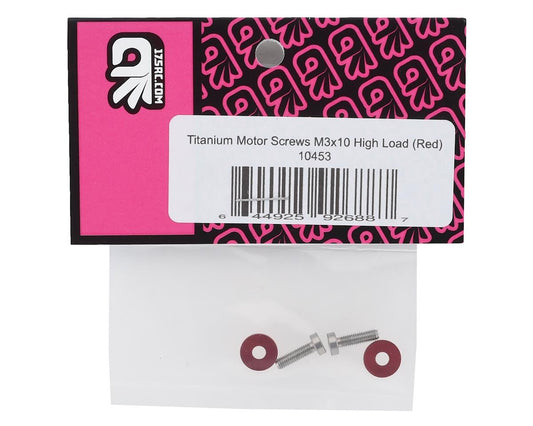 175RC 3x10mm "High Load" Titanium Motor Screws (Red)
