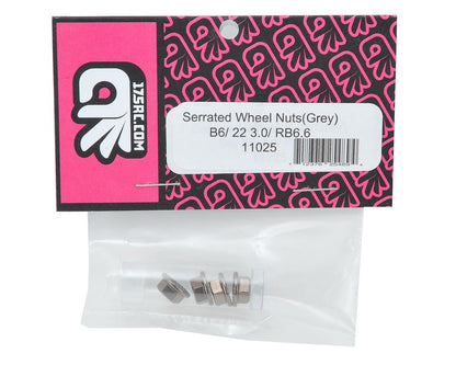 175RC Aluminum 4mm Serrated Wheel Nuts (Grey)
