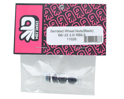 175RC Aluminum 4mm Serrated Wheel Nuts (Black)