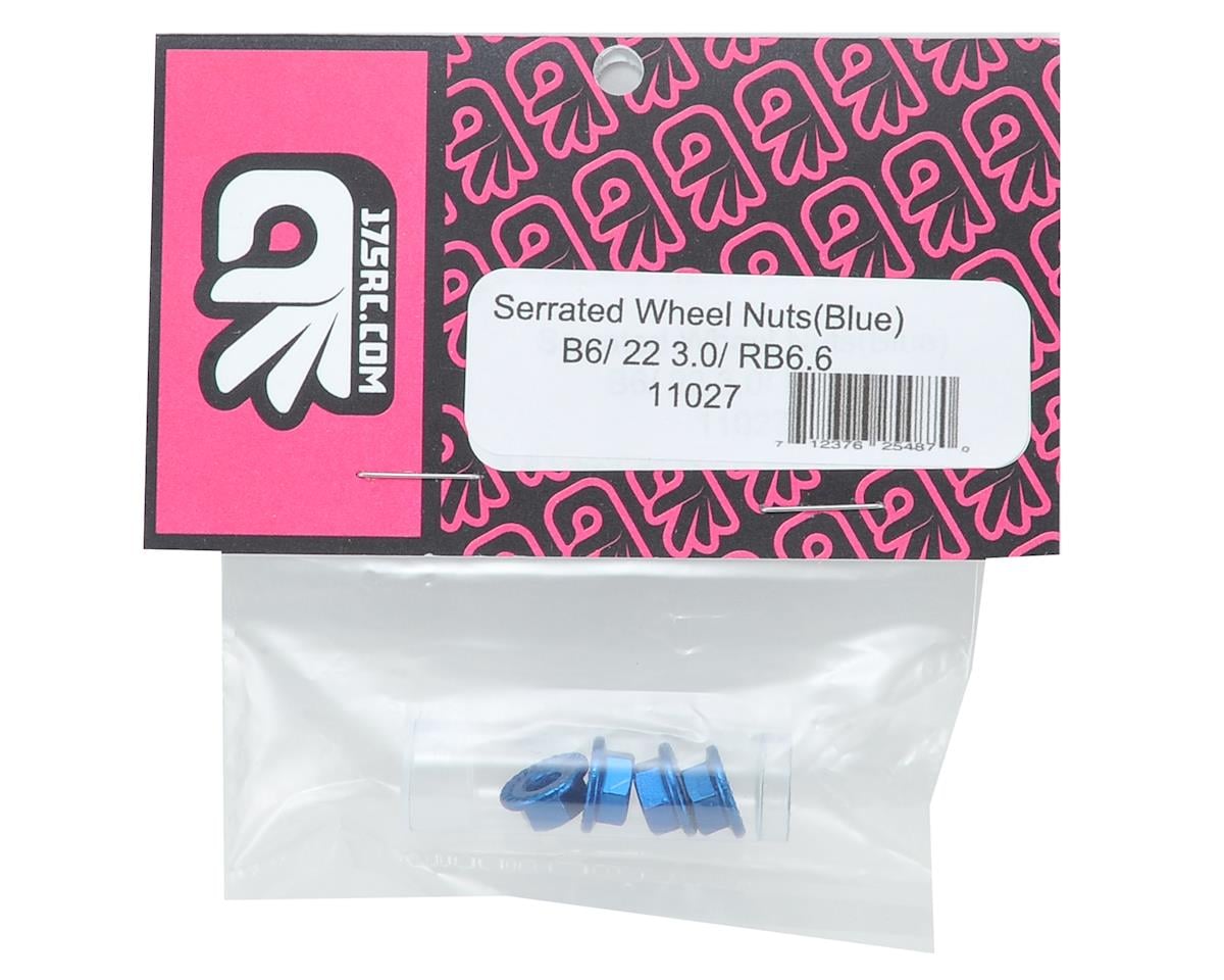 175RC Aluminum 4mm Serrated Wheel Nuts (Blue)