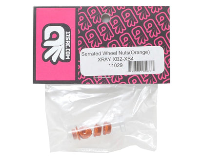 175RC Aluminum 4mm Serrated Wheel Nuts (Orange)
