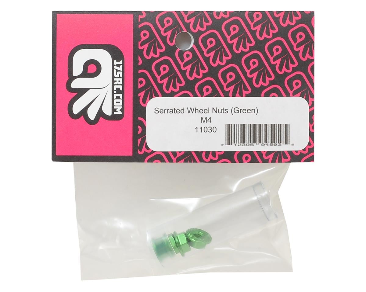 175RC Aluminum 4mm Serrated Wheel Nuts (Green)