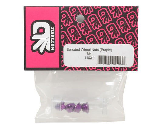 175RC Aluminum 4mm Serrated Wheel Nuts (Purple)