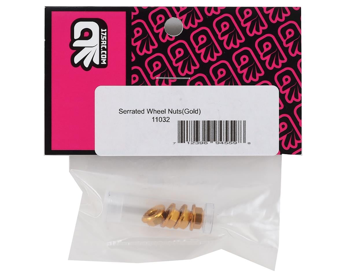 175RC Aluminum 4mm Serrated Wheel Nuts (Gold)