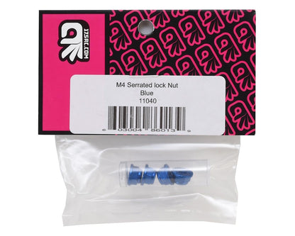 175RC Aluminum 4mm Serrated Locknuts (Blue)