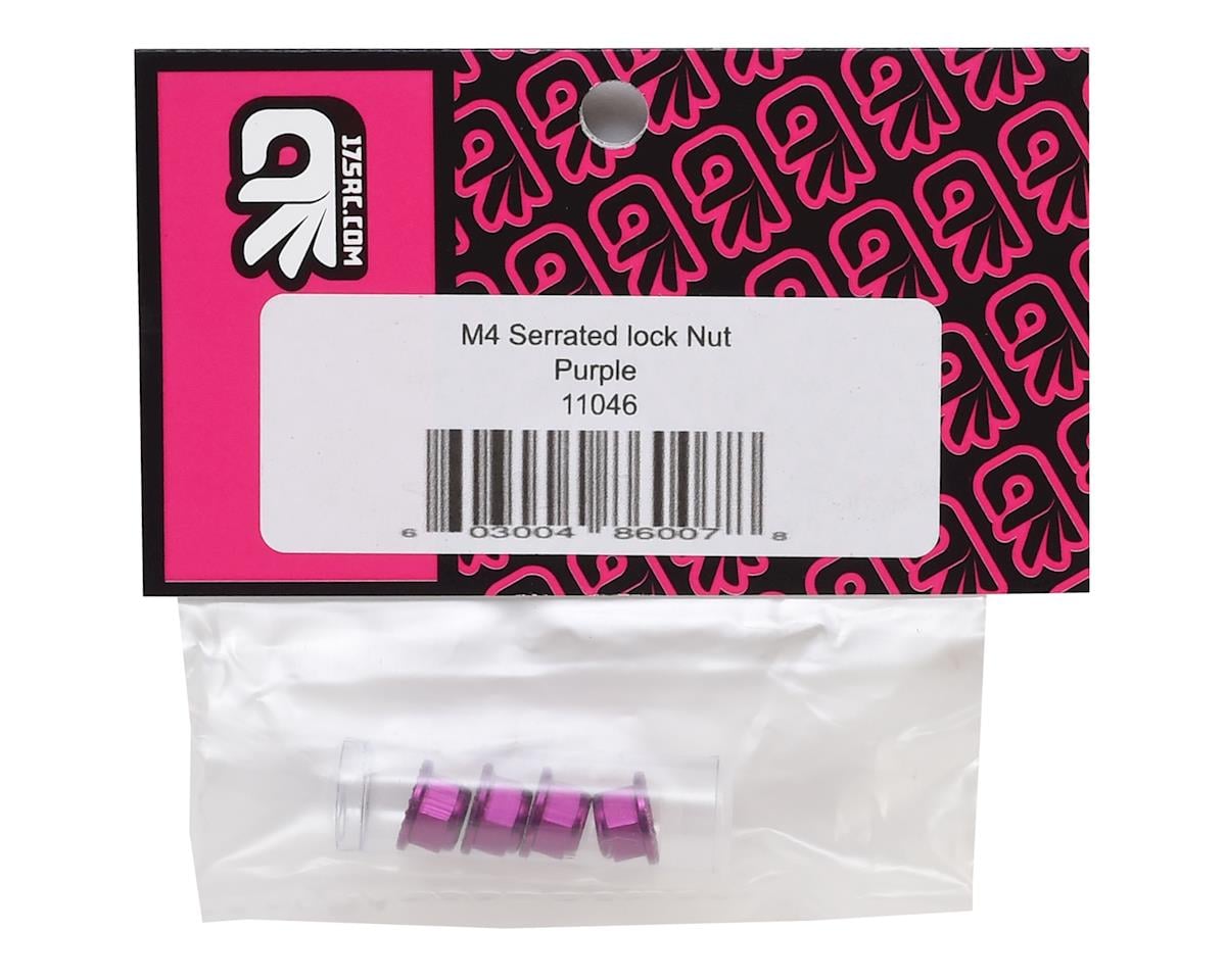 175RC Aluminum 4mm Serrated Locknuts (Purple)