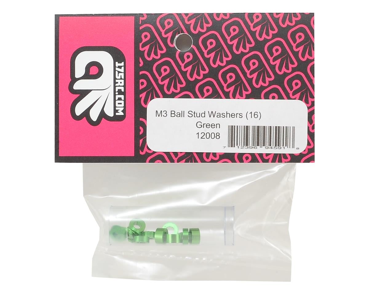 175RC M3 Ball Stud Washers (16) (Green)