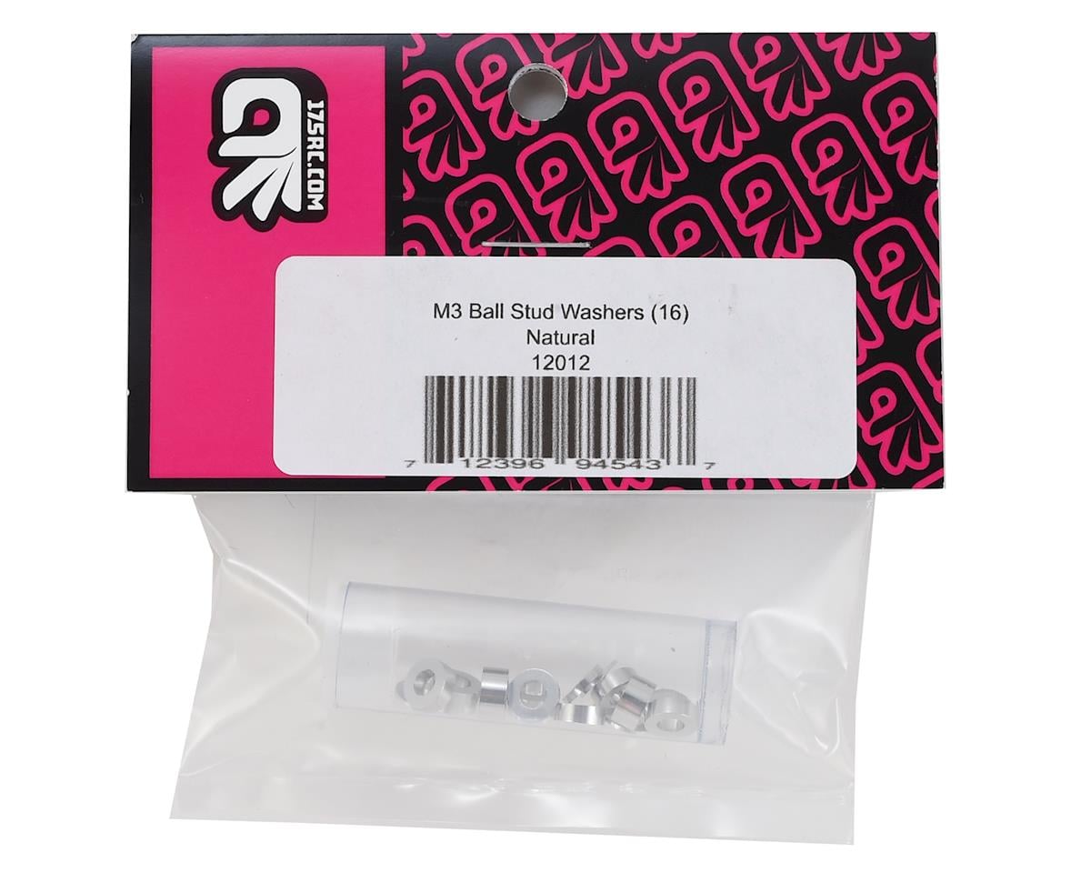175RC M3 Ball Stud Washers (16) (Silver)