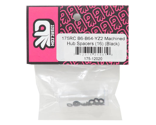 175RC Aluminum B6/B74/YZ2 Machined Hub Spacers (16) (Black)