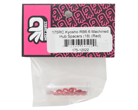 175RC Kyosho RB6.6 Machined Hub Spacers (Red) (18)