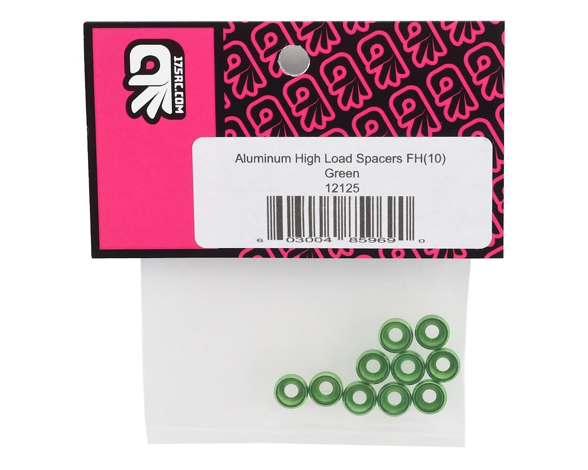 175RC Aluminum Flat Head High Load Spacer (Green) (10)