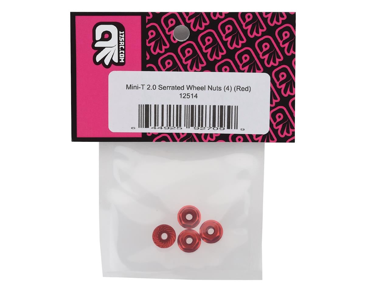175RC Mini-T 2.0 Serrated Wheel Nuts (4) (Red)