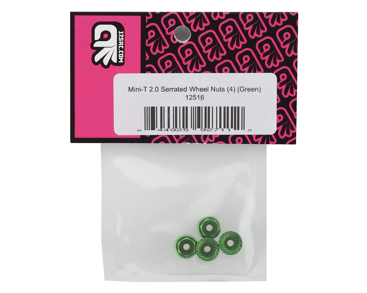 175RC Mini-T 2.0 Serrated Wheel Nuts (4) (Green)