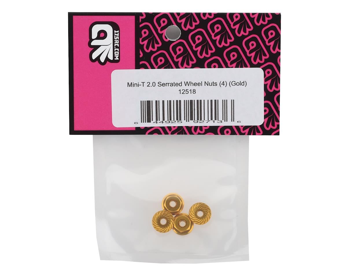 175RC Mini-T 2.0 Serrated Wheel Nuts (4) (Gold)
