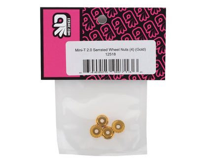 175RC Mini-T 2.0 Serrated Wheel Nuts (4) (Gold)