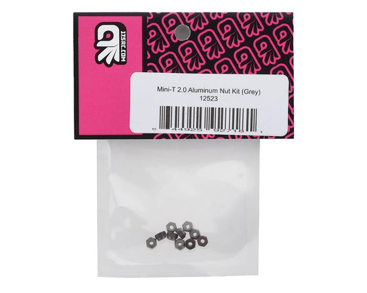 175RC 4.5mm Mini-T 2.0 Aluminum Nut Kit (Grey) (10)
