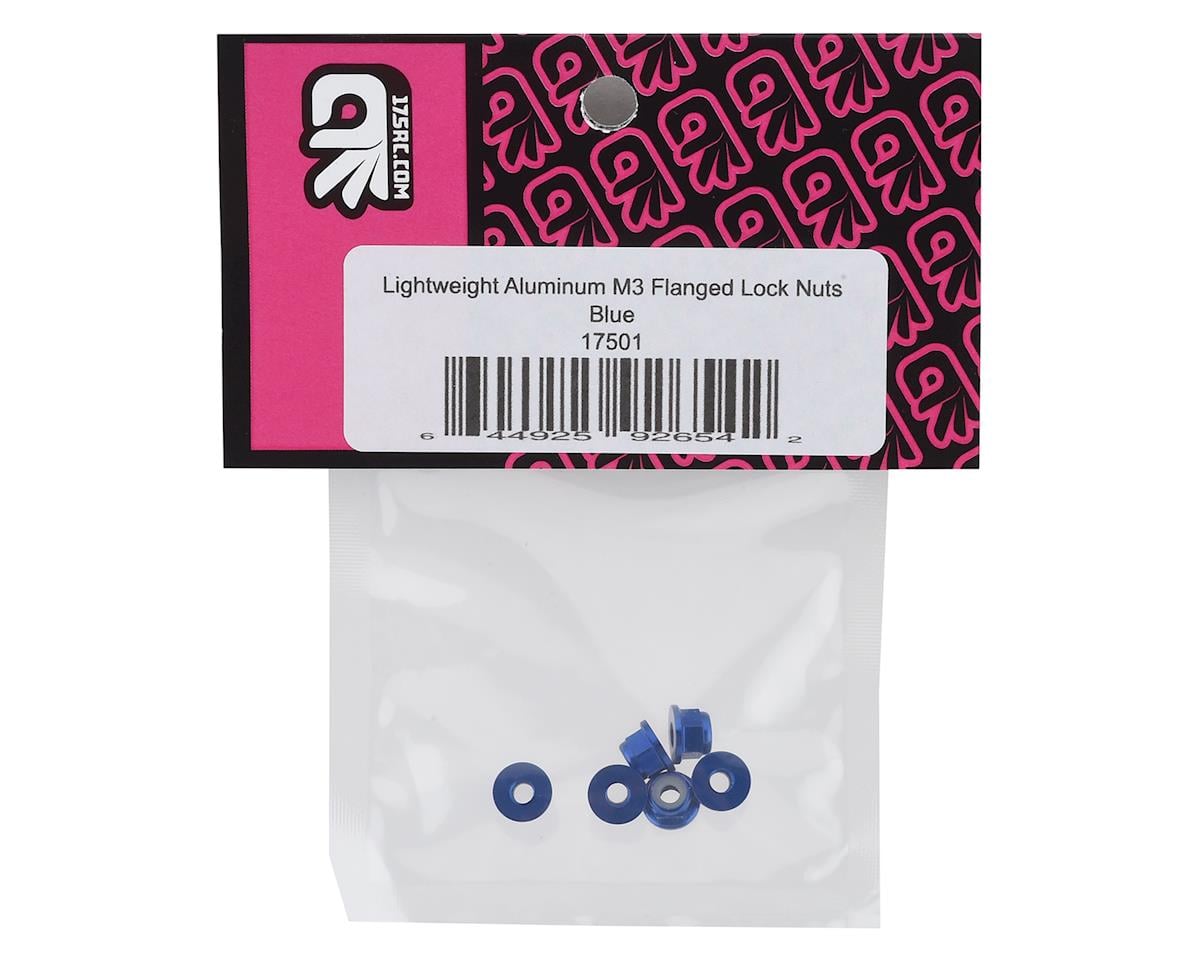175RC Lightweight Aluminum M3 Flanged Lock Nuts (Blue) (6)
