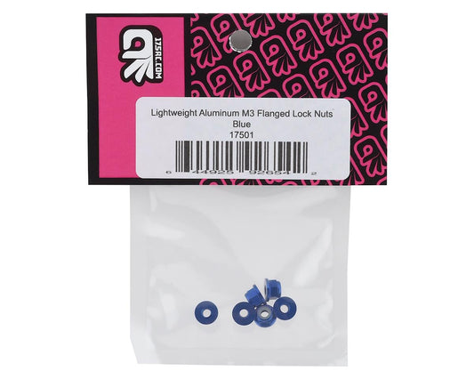 175RC Lightweight Aluminum M3 Flanged Lock Nuts (Blue) (6)