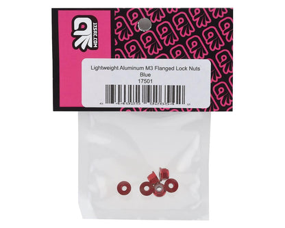 175RC Lightweight Aluminum M3 Flanged Lock Nuts (Red) (6)
