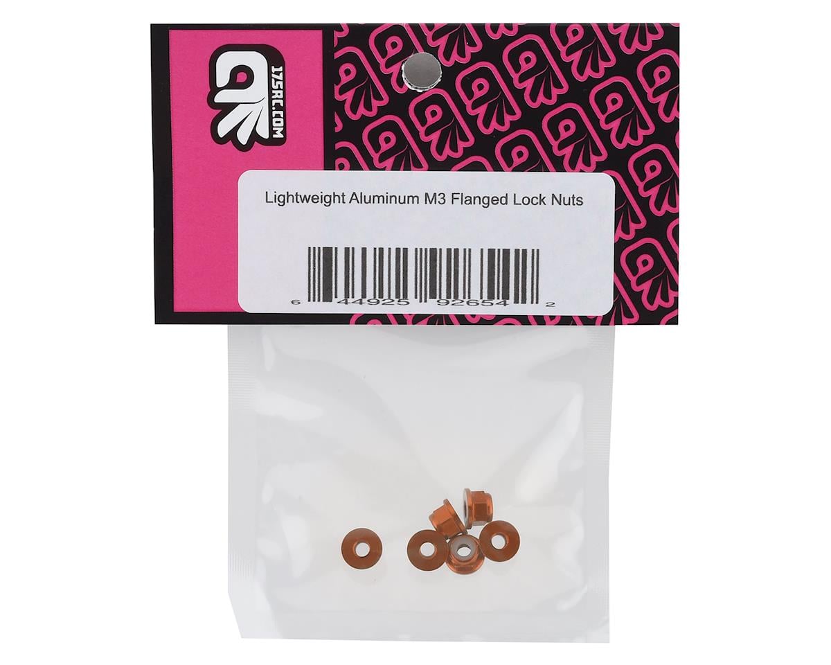 175RC Lightweight Aluminum M3 Flanged Lock Nuts (Orange) (6)