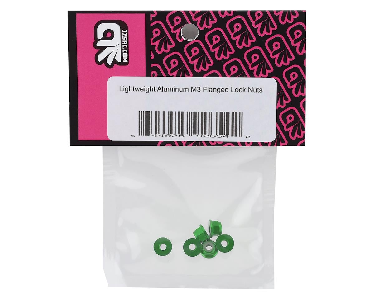 175RC Lightweight Aluminum M3 Flanged Lock Nuts (Green) (6)