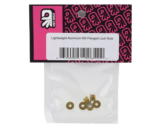 175RC Lightweight Aluminum M3 Flanged Lock Nuts (Gold) (6)