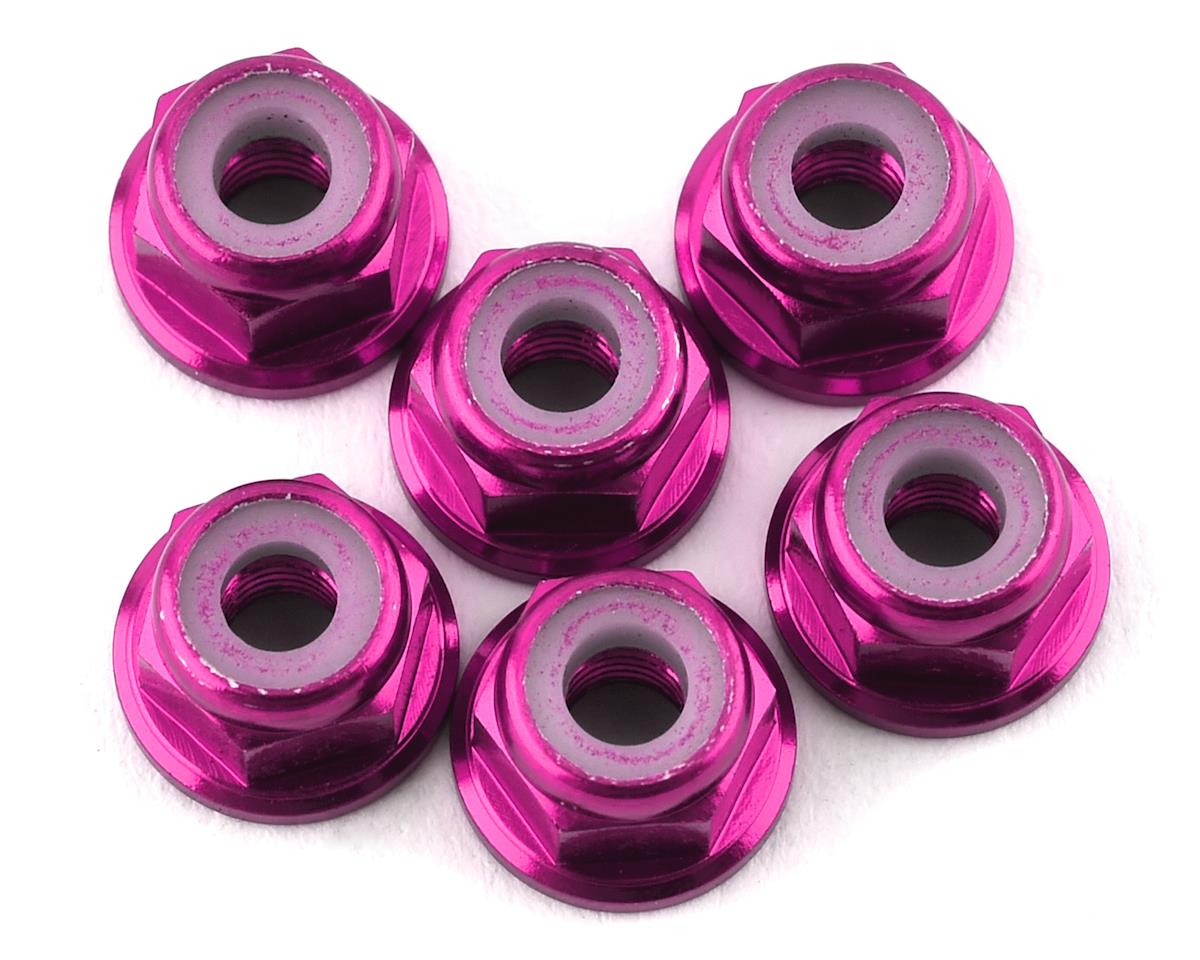 175RC Lightweight Aluminum M3 Flanged Lock Nuts (Pink) (6)